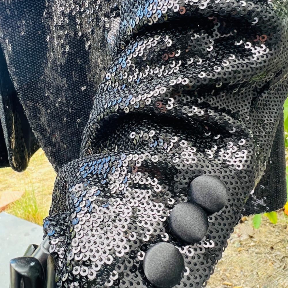 NEW WITH TAGS | UNCONDITIONAL BLACK SEQUIN BLAZER UNISEX (MENS MEDIUM) - Picture 8 of 16